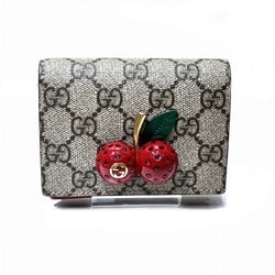 GUCCI GG Supreme 476050 Cherry Bi-fold Wallet for Women