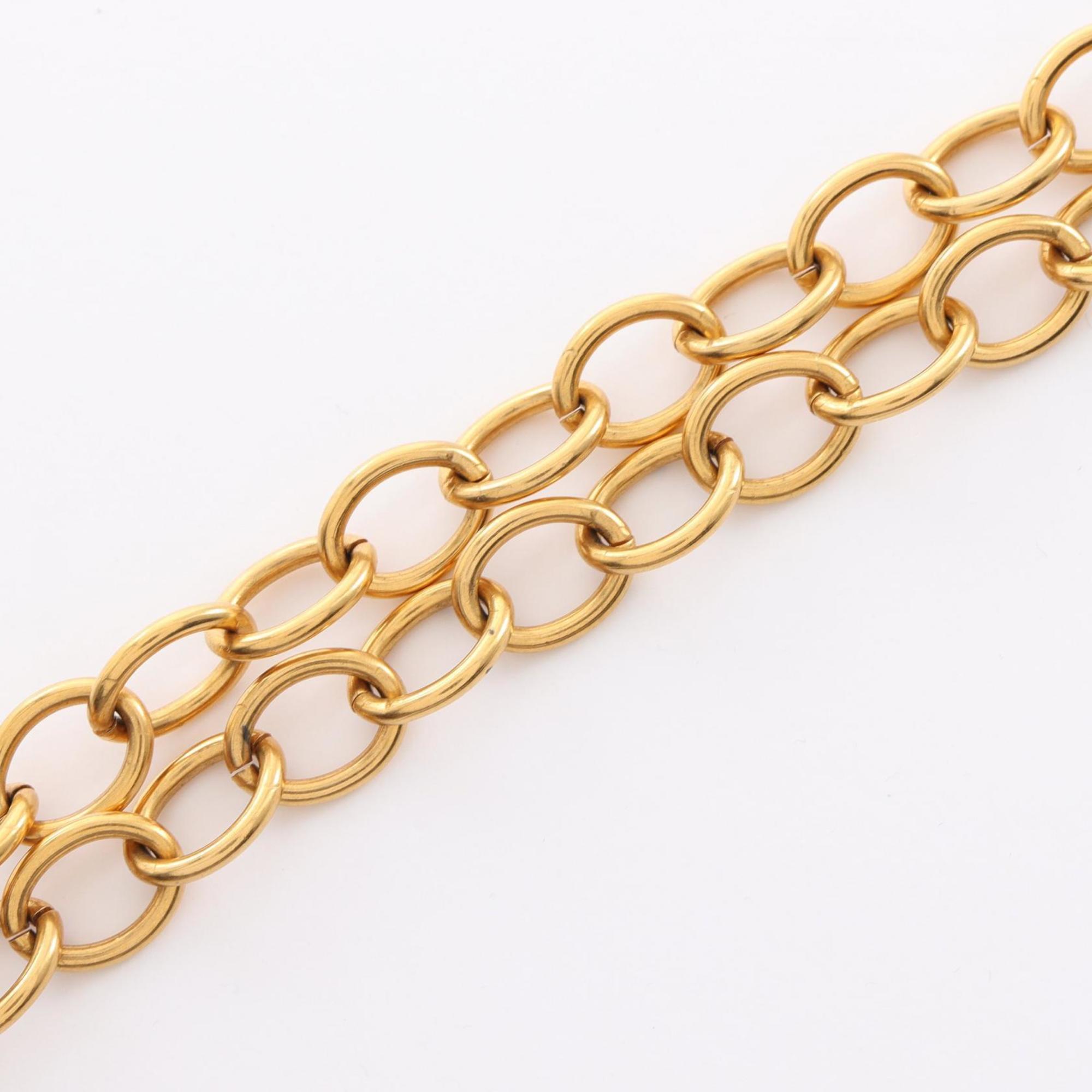 CHANEL Coco Mark Long Necklace GP (Gold Plated) Women's Gold