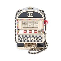 Chanel CHANEL Slot Machine Coco Mark Camellia No.5 Shoulder Bag Resin Metal Women's Black Multicolor