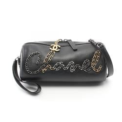 CHANEL Shoulder Bag Leather Women's Black