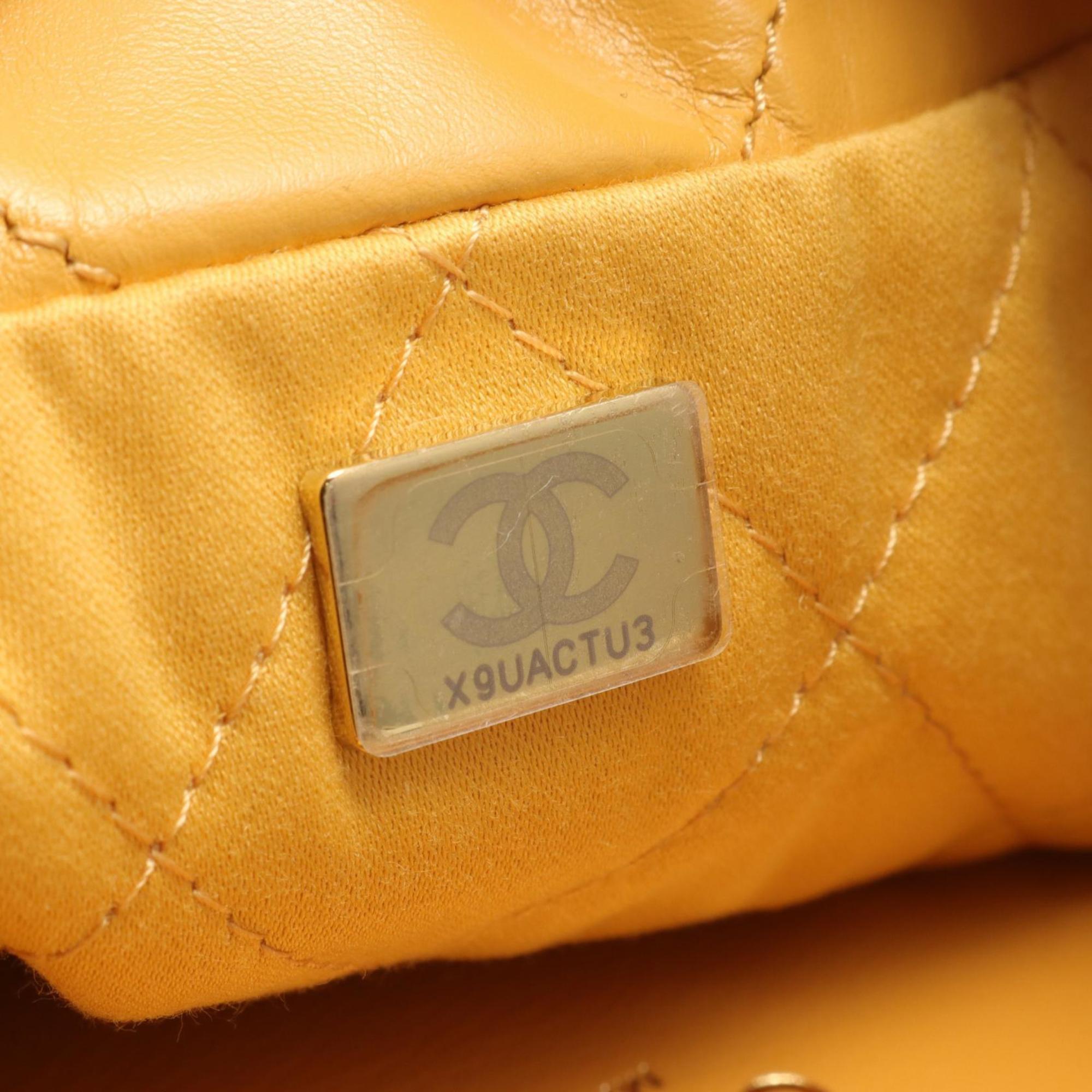 CHANEL Chanel 22 Shoulder Bag Leather Women's Yellow