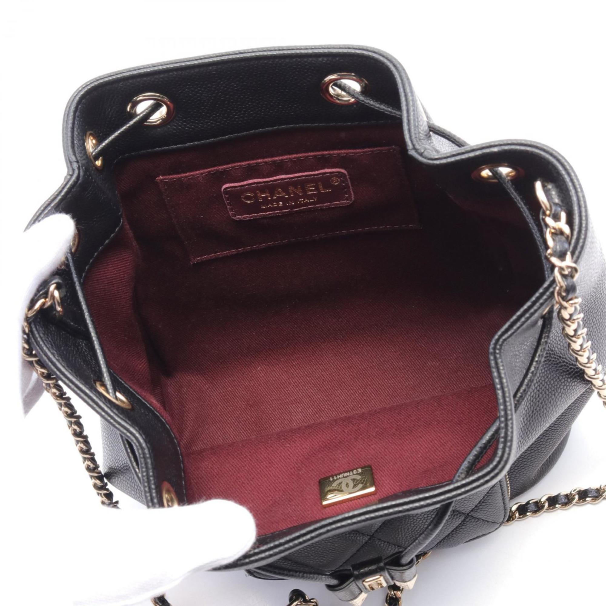 CHANEL Matelasse Bucket Bag Shoulder Caviar Skin (Grained Calf) Women's Black AS2353