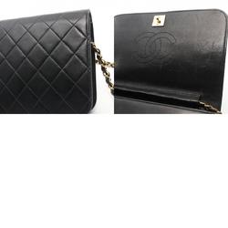 CHANEL Matelasse Full Flap Shoulder Bag, Lambskin, Women's, Black