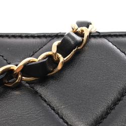 CHANEL Matelasse Shoulder Bag, Lambskin, Women's, Black, AS3720