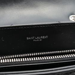 Saint Laurent Cassandra Shoulder Bag Leather Women's Black 494699DV7261000