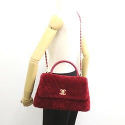 CHANEL Coco Handle 2way Shoulder Bag Leather Women's Bordeaux AP044283