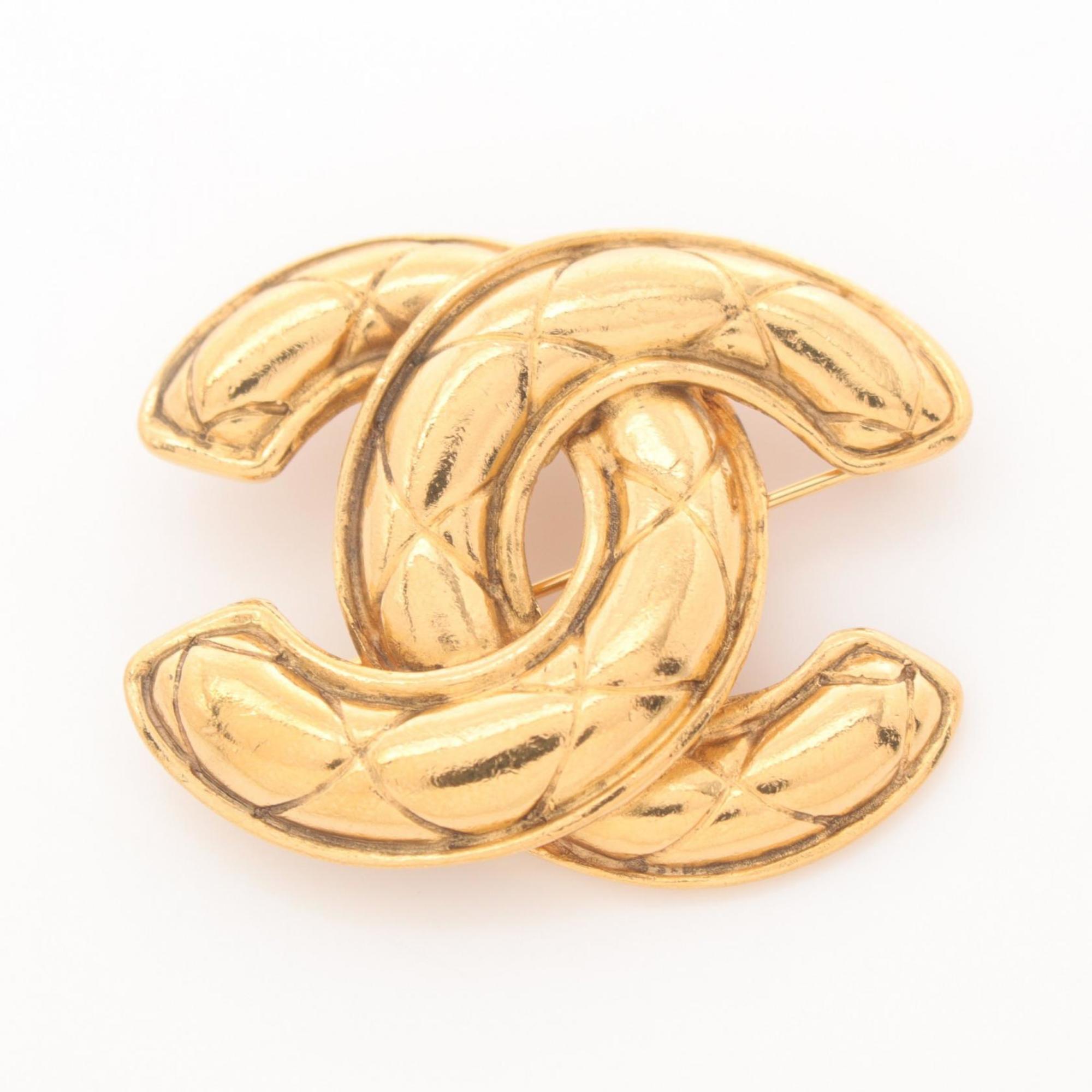 CHANEL Coco Mark Brooch GP (Gold Plated) Women's Gold