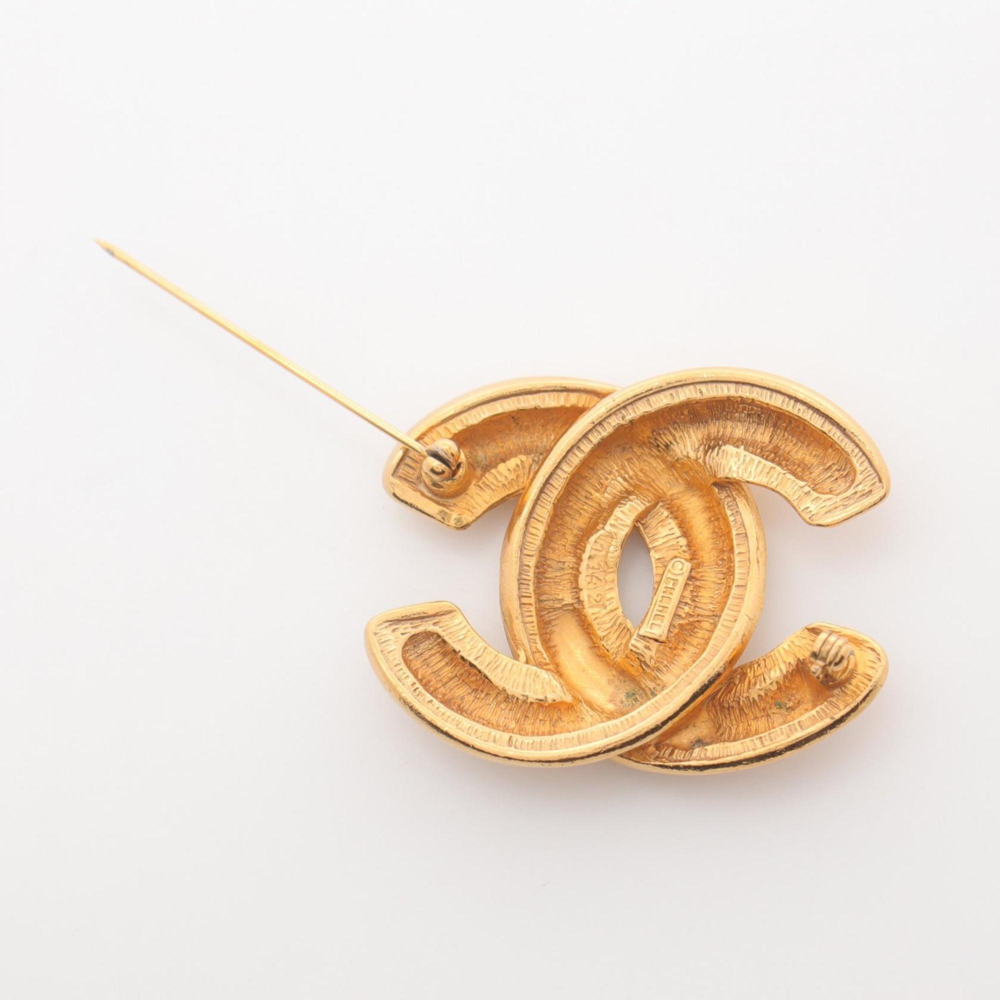 CHANEL Coco Mark Brooch GP (Gold Plated) Women's Gold