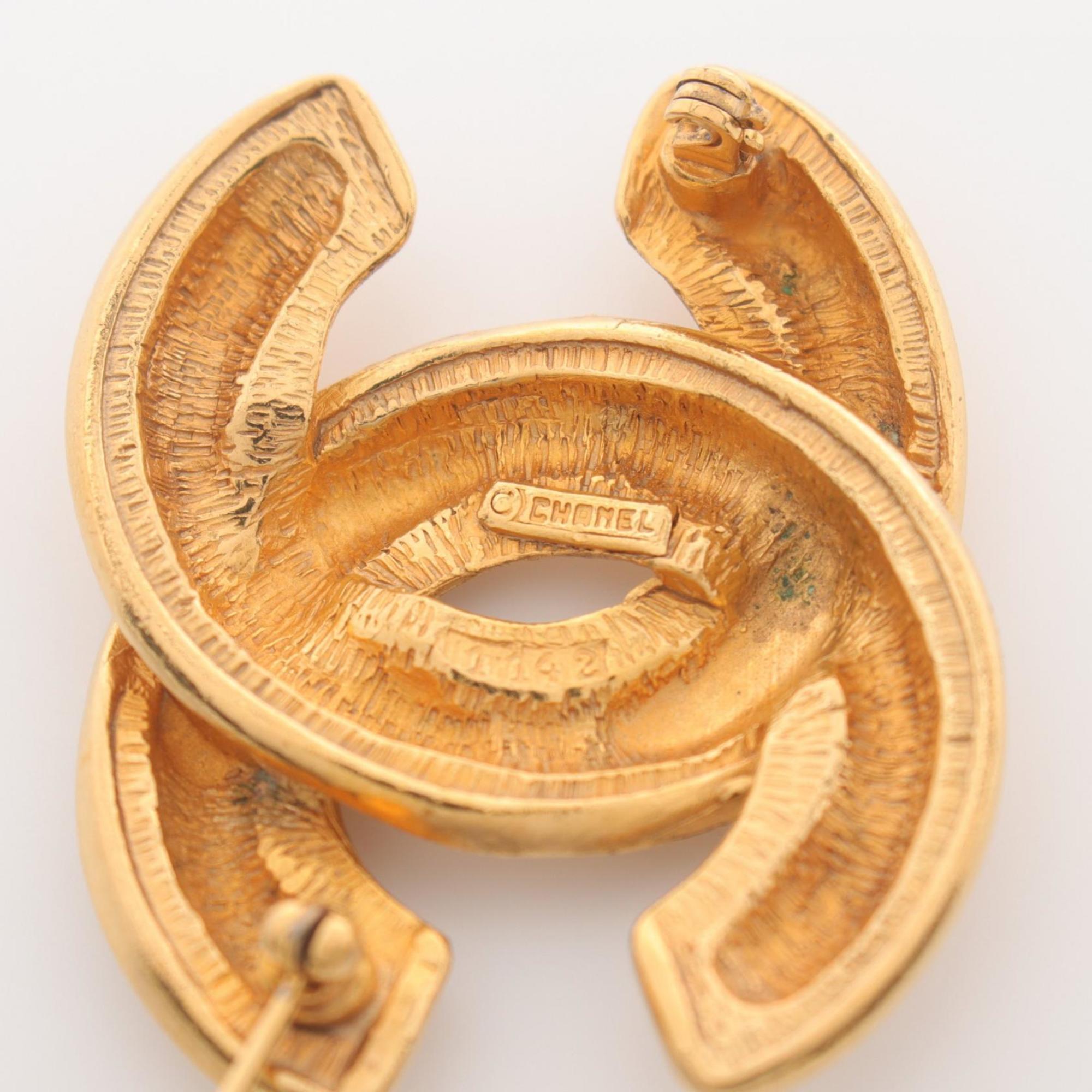 CHANEL Coco Mark Brooch GP (Gold Plated) Women's Gold