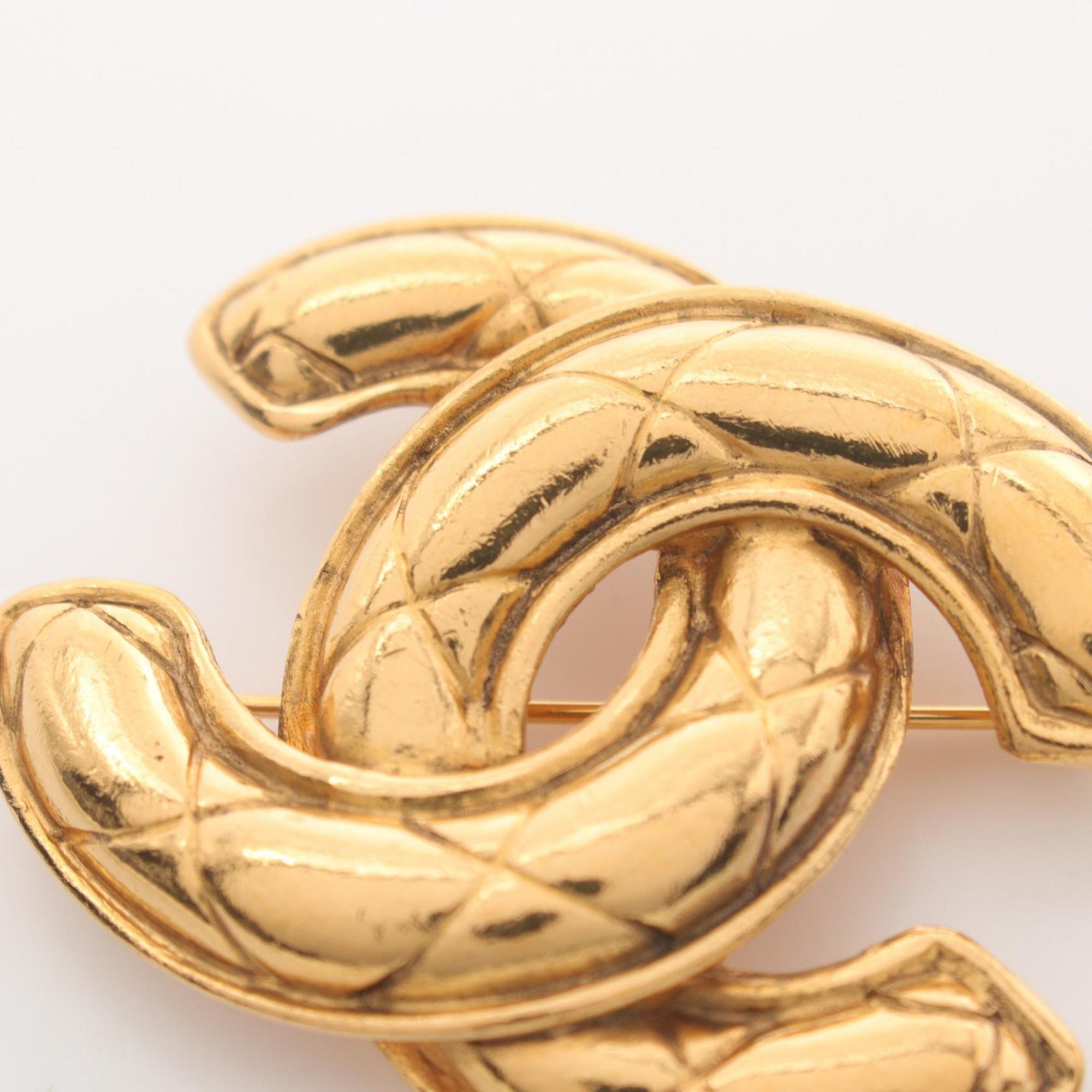 CHANEL Coco Mark Brooch GP (Gold Plated) Women's Gold