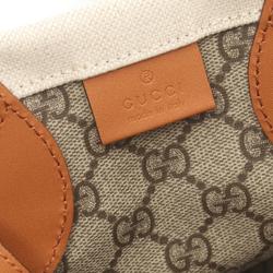 GUCCI Printed Bag Canvas Leather Women's Beige Brown 772144FACUL8451