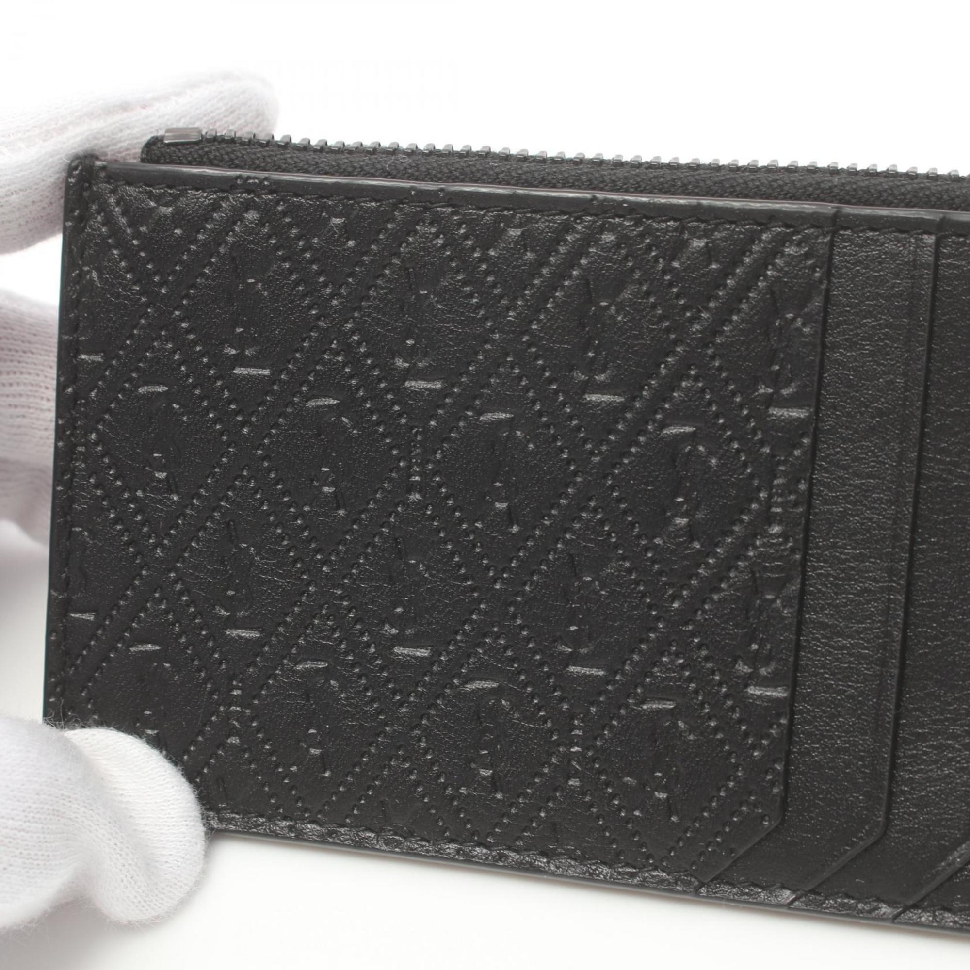 Saint Laurent Monogram Wallet/Coin Case Wallet Leather Men's Black 64714918G1Z1000