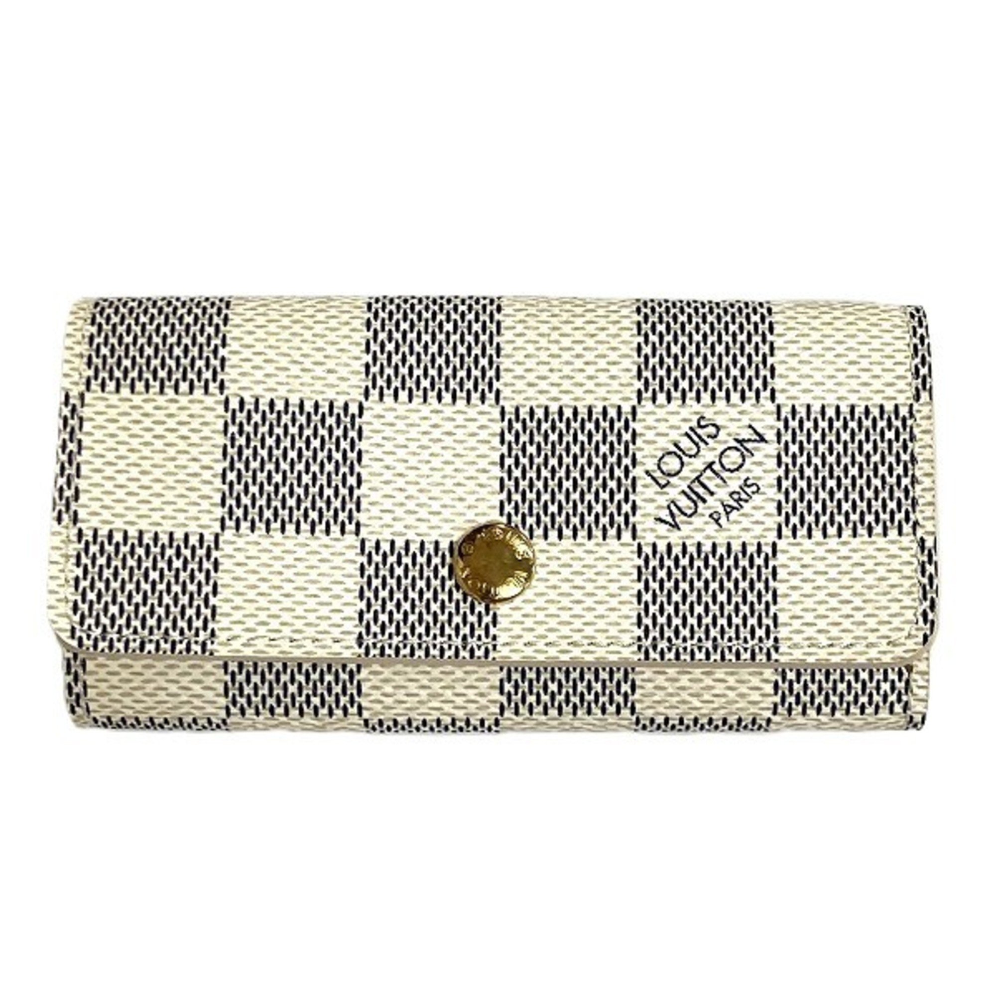 Louis Vuitton Damier Azur N60020 Multicle 4 Accessory Key Case Men's Women's