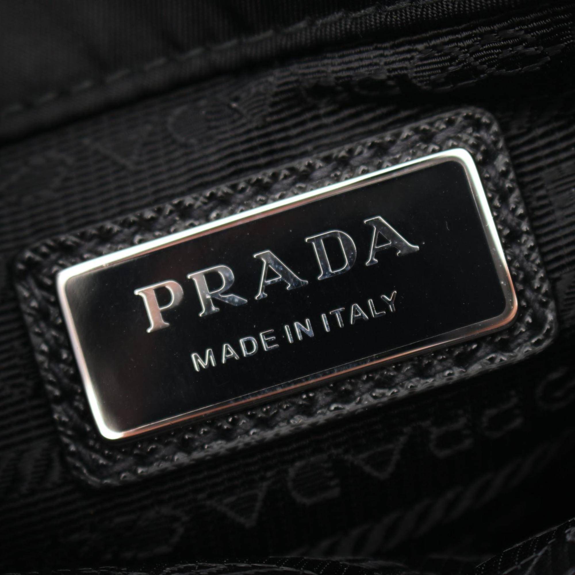 PRADA Re-Nylon Shoulder Bag Nylon Saffiano Leather Men Women Black 2VD0432DMHF0002