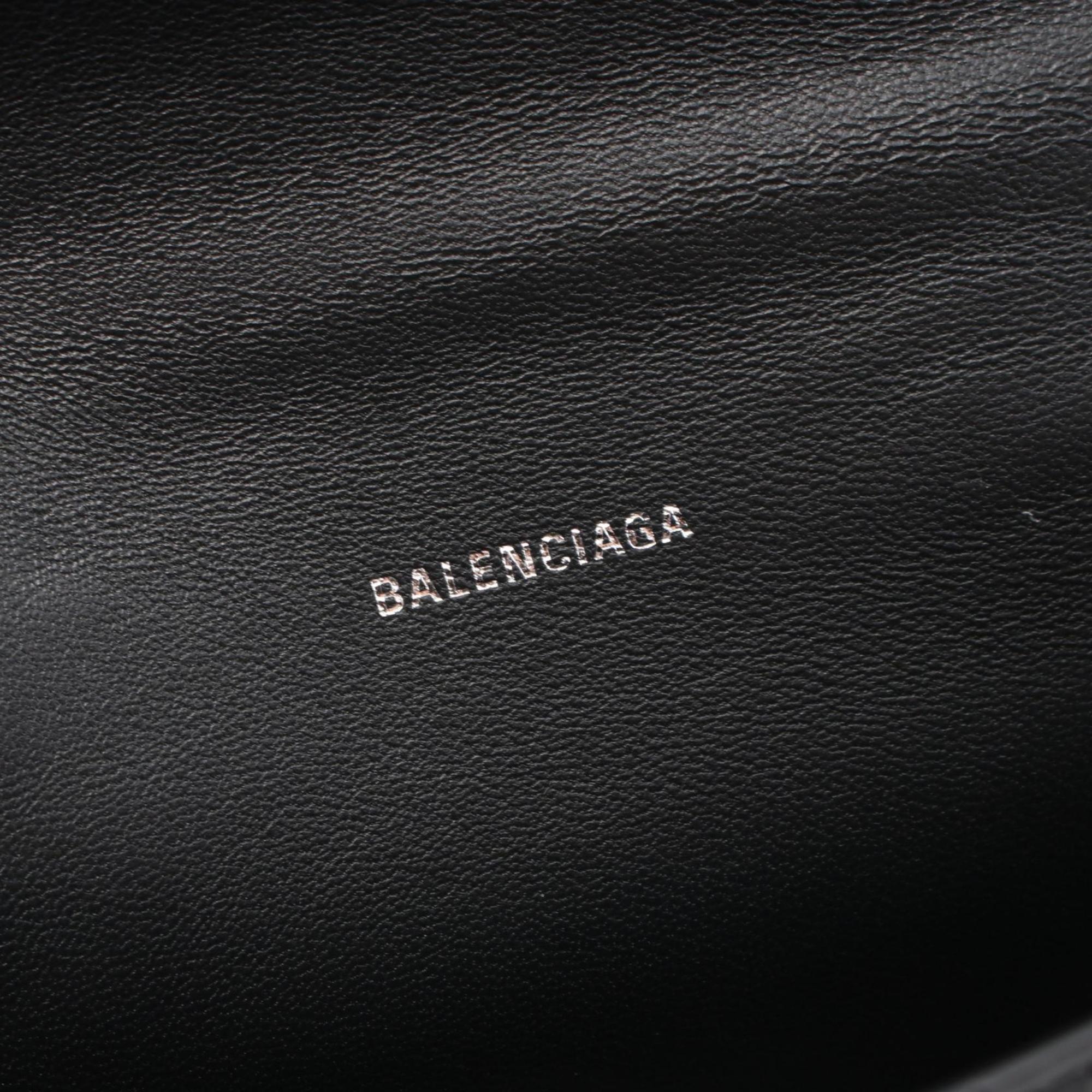 BALENCIAGA HOURGLASS XS Hourglass Handbag Bag Leather Women's Black 5928331LR6Y1000