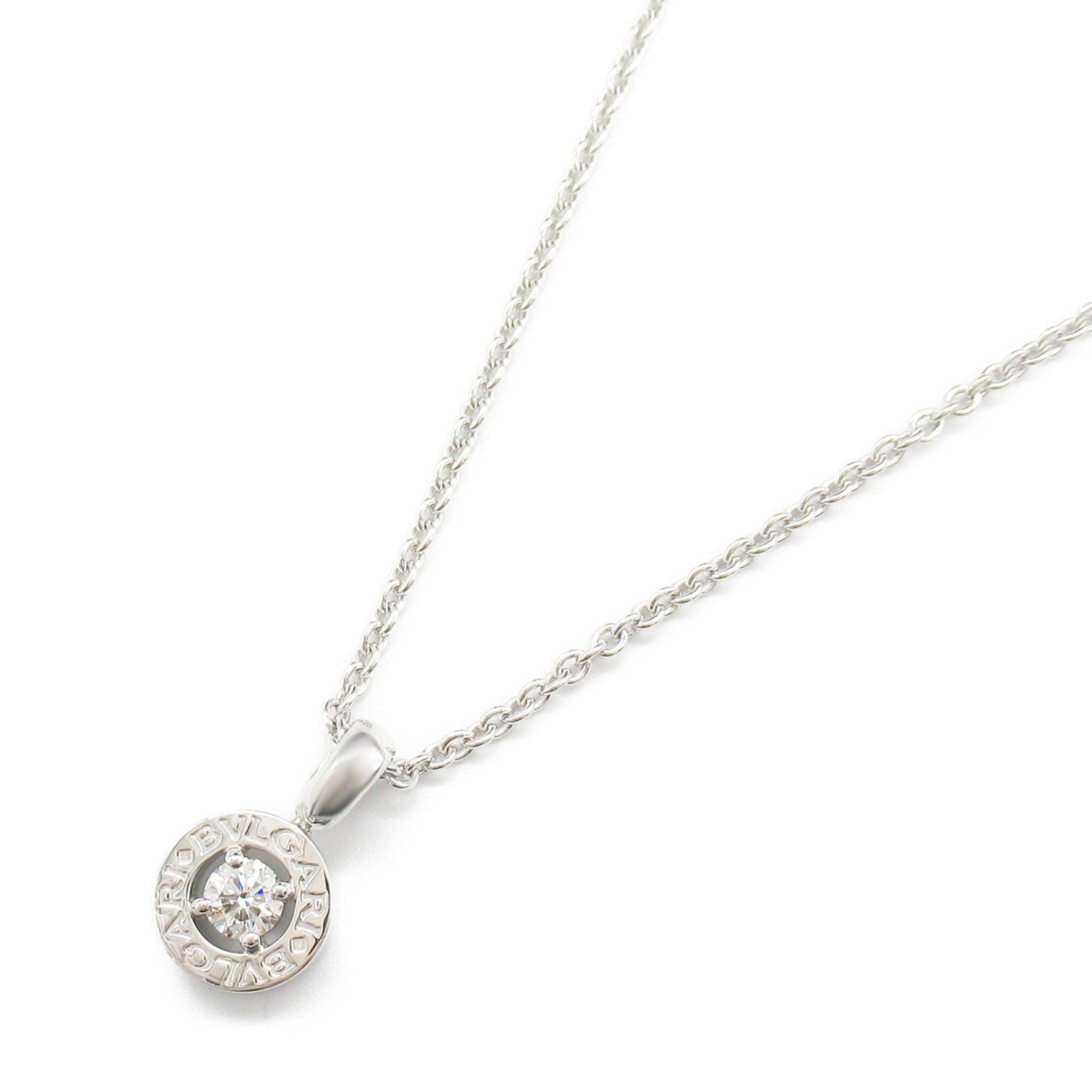 BVLGARI 1PD Necklace K18WG (White Gold) Diamond Ladies Clear