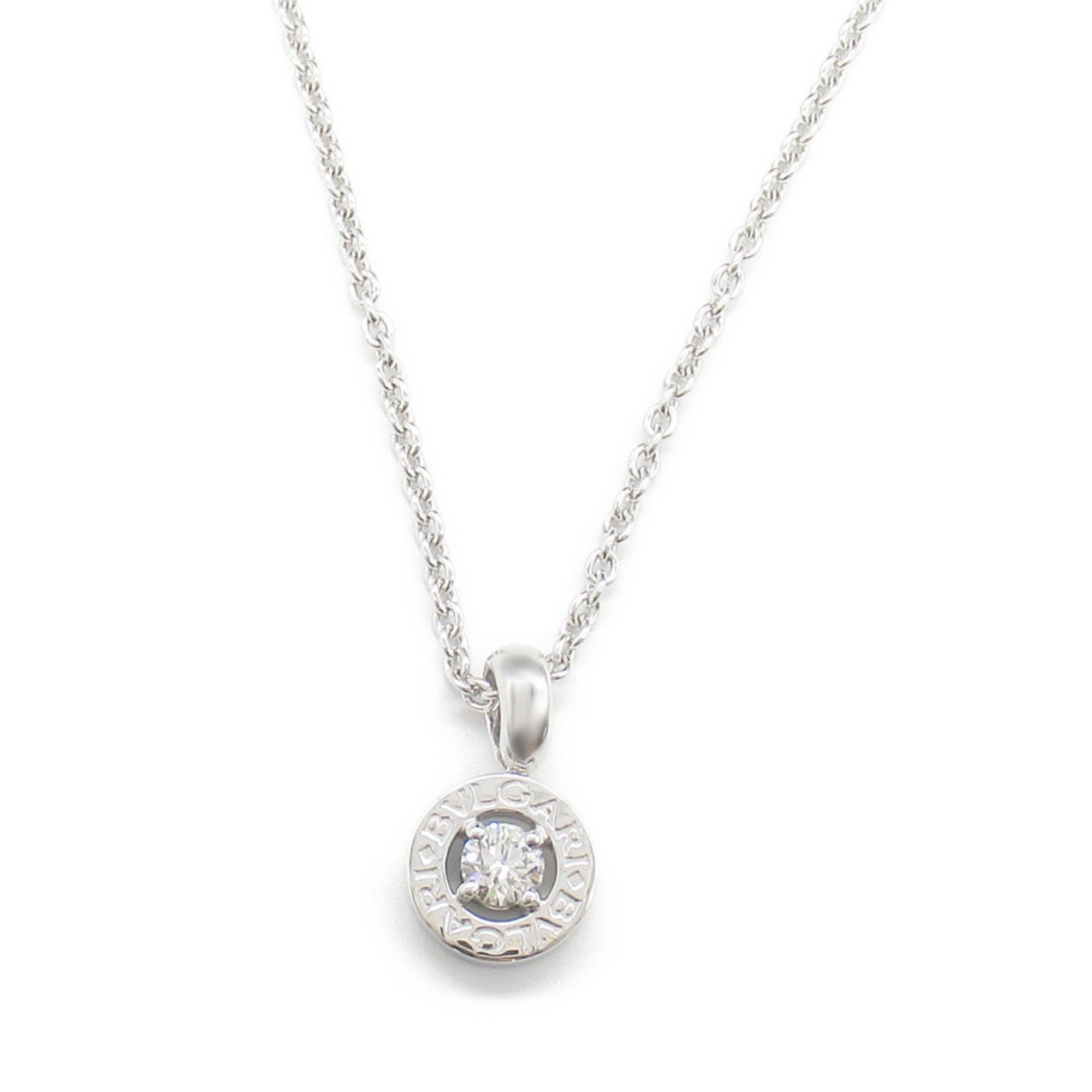 BVLGARI 1PD Necklace K18WG (White Gold) Diamond Ladies Clear