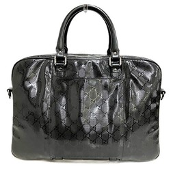 GUCCI GG Imprime 289892 Black x Leather Bag Boston Men's