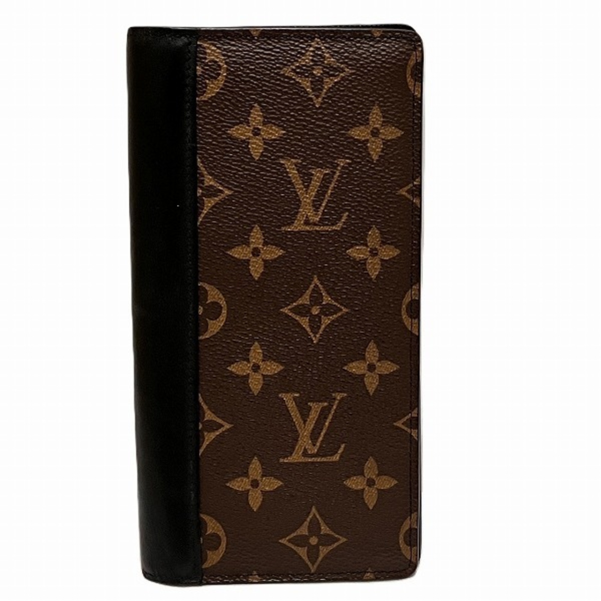 Louis Vuitton Monogram Macassar Portefeuille Brazza M69410 Long Wallet Bi-fold Men's