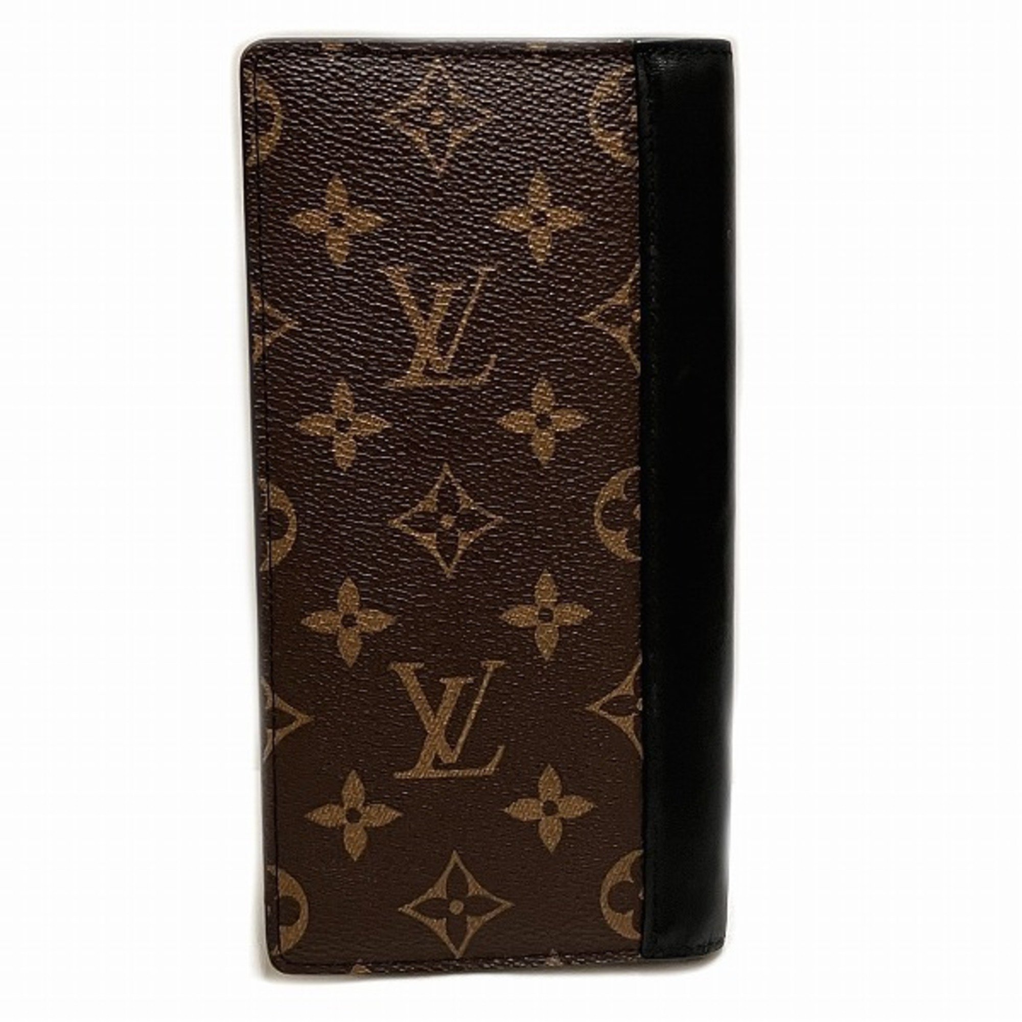 Louis Vuitton Monogram Macassar Portefeuille Brazza M69410 Long Wallet Bi-fold Men's