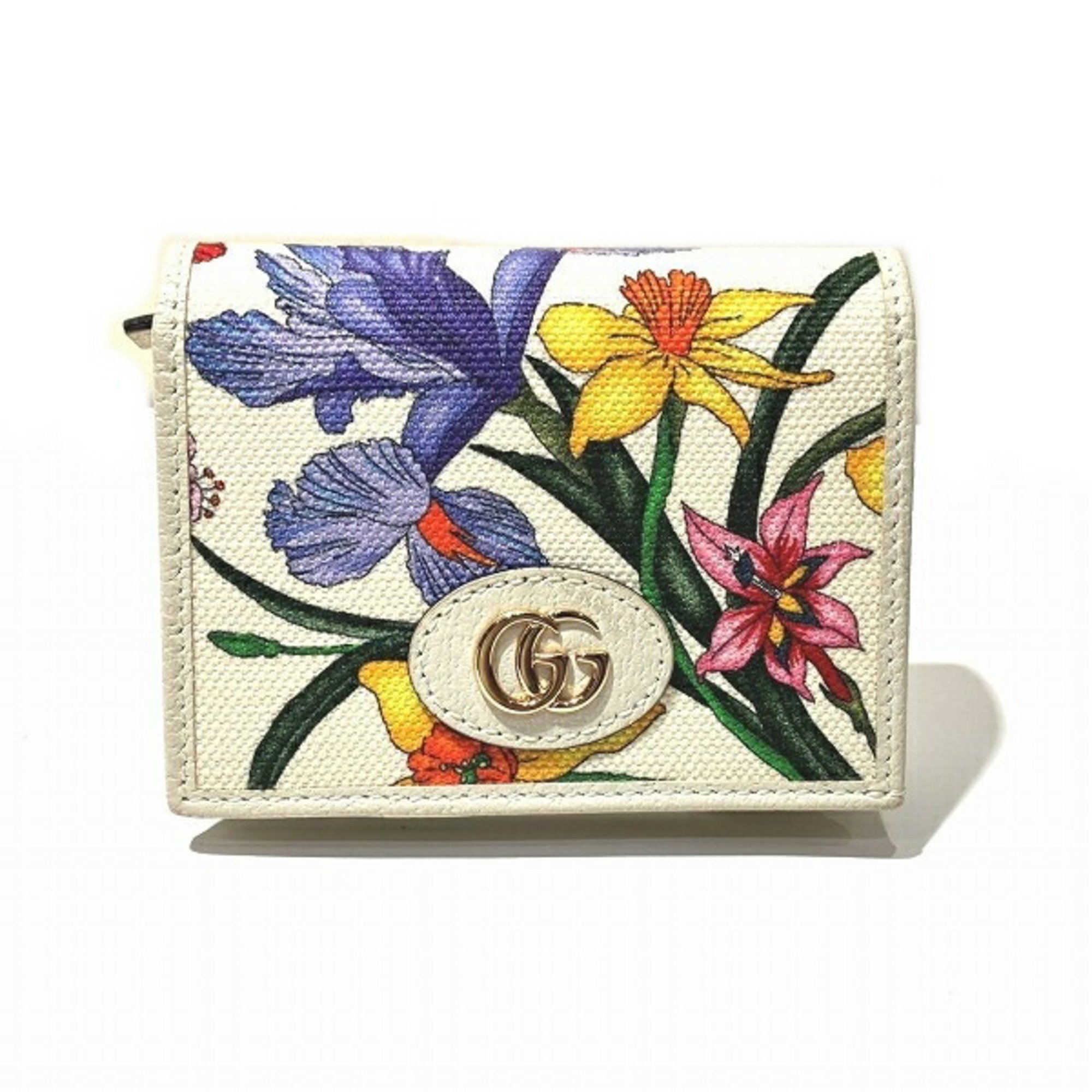 GUCCI GG Marmont Flora 577347 Compact Wallet Bi-fold for Women