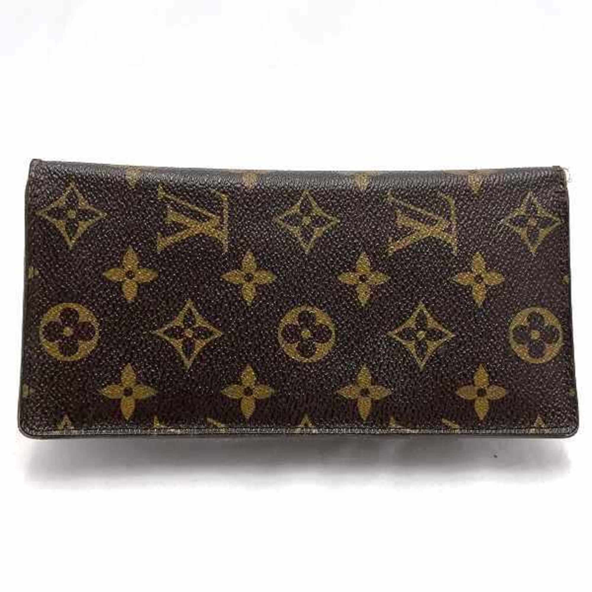 Louis Vuitton Monogram Portefeuille Brazza M66540 Long Wallet Bi-fold Men's Women's