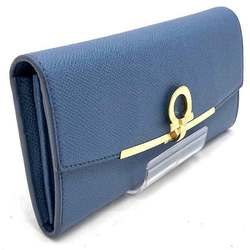 Salvatore Ferragamo Ferragamo Gancini Blue Leather Long Wallet for Women