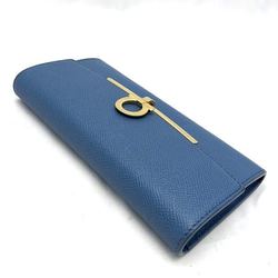 Salvatore Ferragamo Ferragamo Gancini Blue Leather Long Wallet for Women