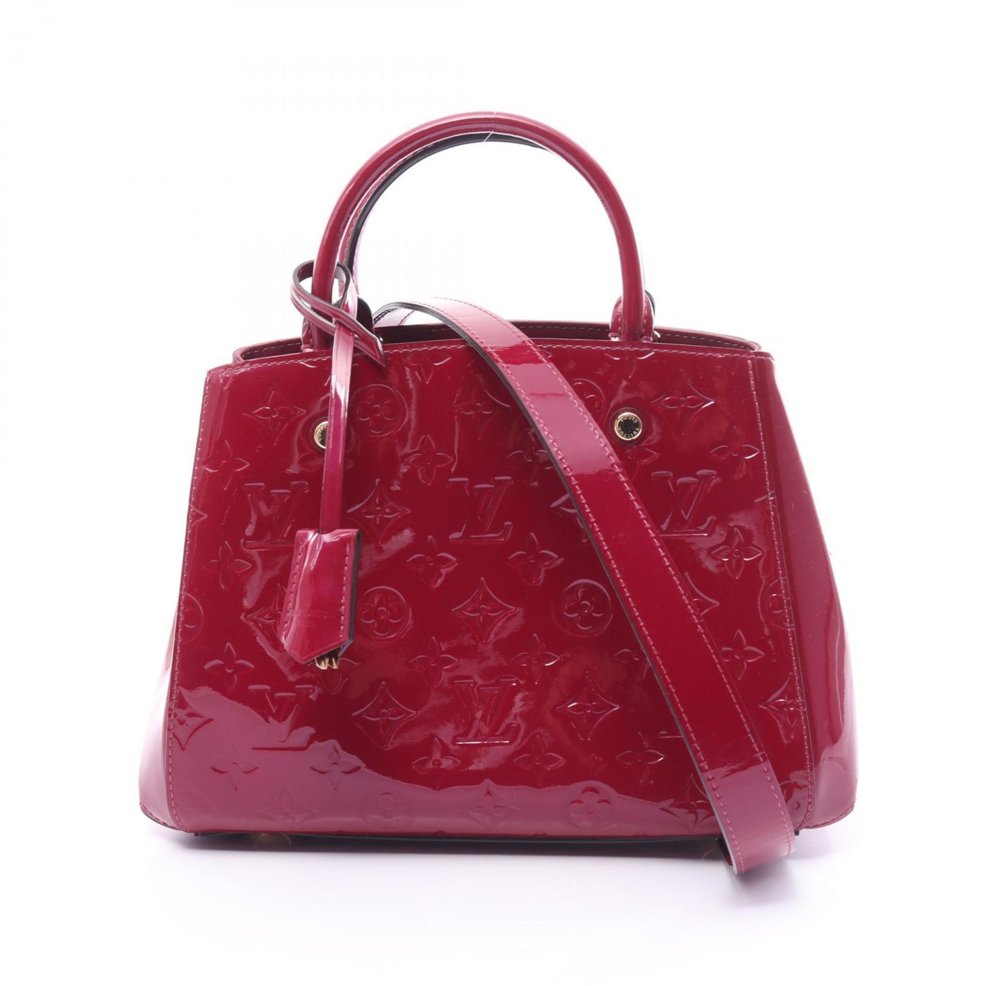 Louis Vuitton LOUIS VUITTON Montaigne BB Monogram Vernis Rose Indien Handbag Bag Leather Women's Pink M50172