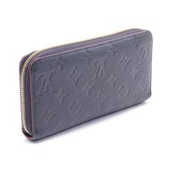 Louis Vuitton LOUIS VUITTON Zippy Wallet Round Long Leather Monogram Empreinte Women's Navy Red M62121