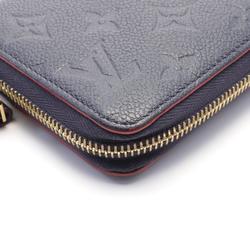 Louis Vuitton LOUIS VUITTON Zippy Wallet Round Long Leather Monogram Empreinte Women's Navy Red M62121