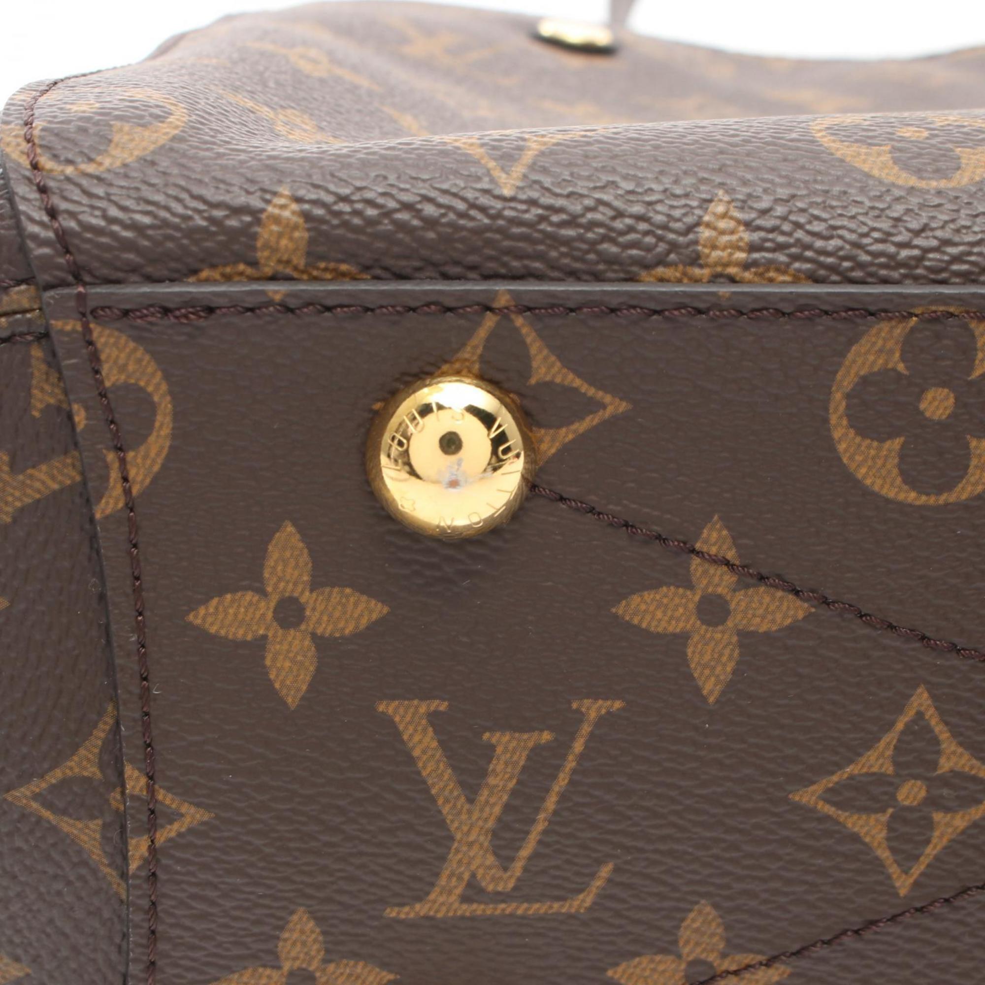 Louis Vuitton Montaigne BB Monogram Handbag Bag Coated Canvas Leather Women's Brown M41055