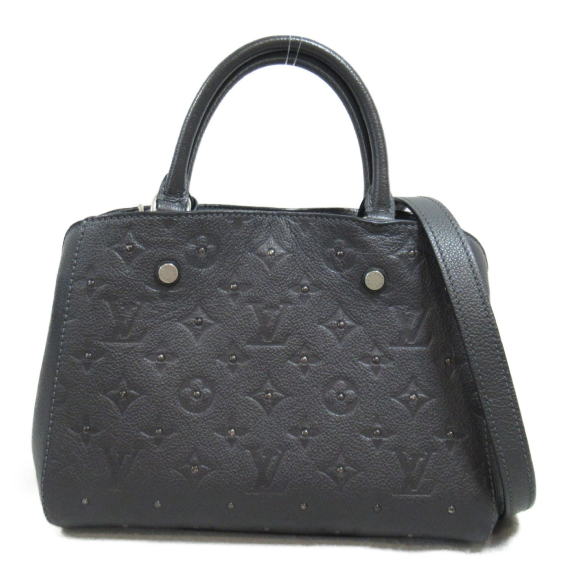 Louis Vuitton Montaigne BB Shoulder Bag, 2-way Leather, Monogram Empreinte, Women's, Black, M50665