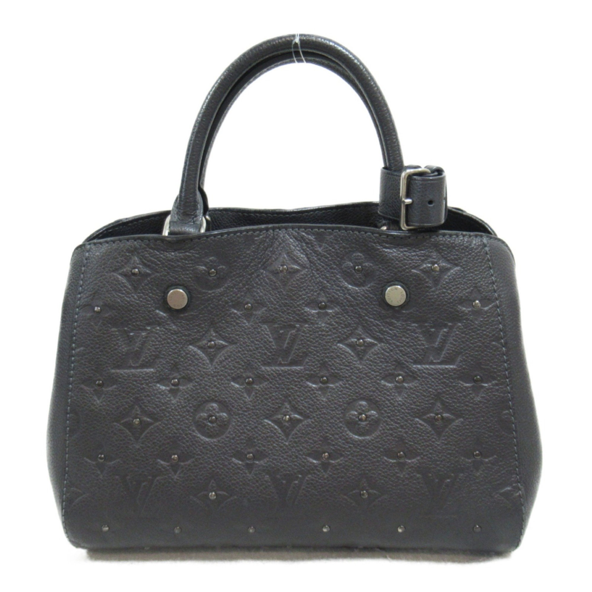 Louis Vuitton Montaigne BB Shoulder Bag, 2-way Leather, Monogram Empreinte, Women's, Black, M50665