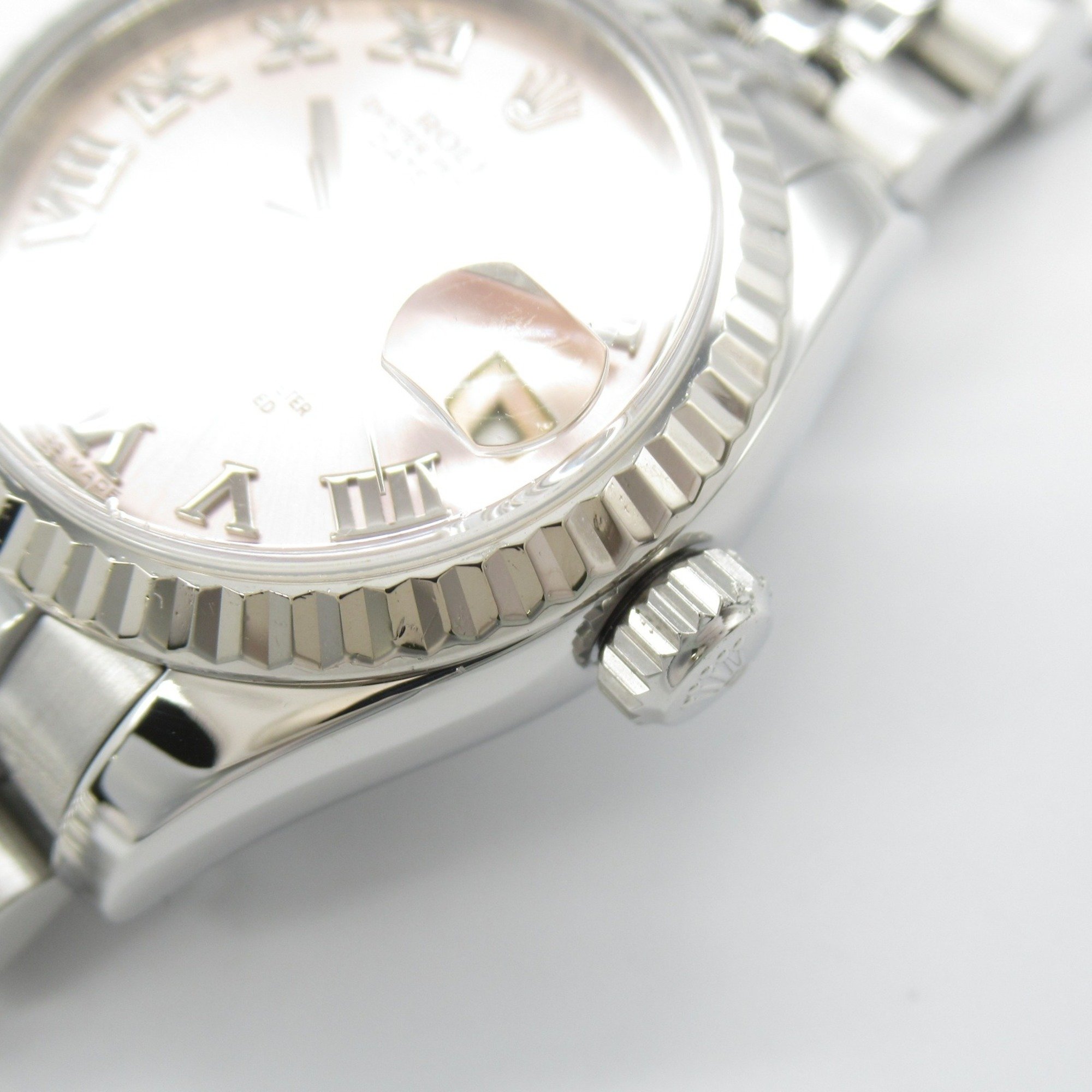 Rolex ROLEX Datejust Random Number Wristwatch K18WG (White Gold) Stainless Steel Ladies Pink PK RO 179174