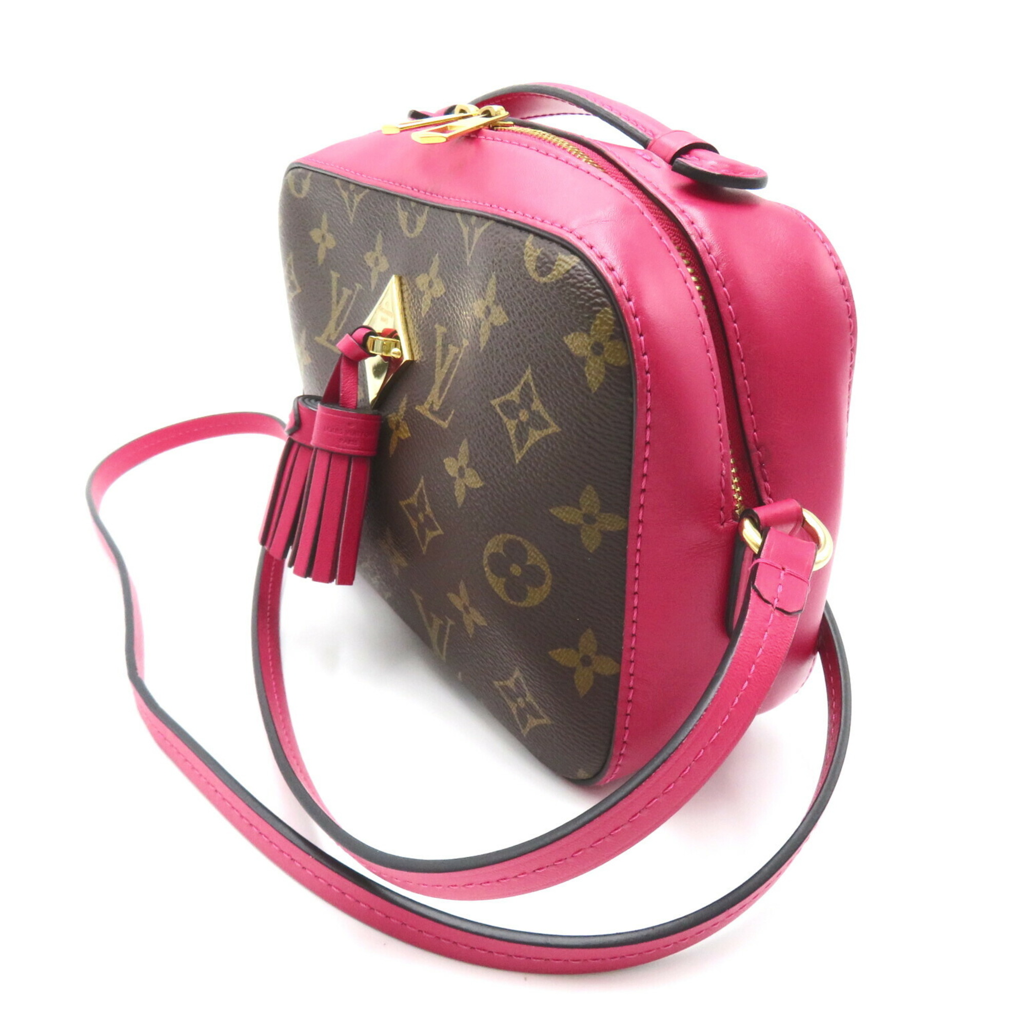 Louis Vuitton LOUIS VUITTON Santonge 2-way shoulder bag, coated canvas, monogram, women's, brown, pink, M43557