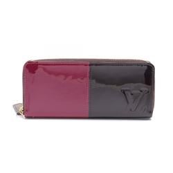 Louis Vuitton LOUIS VUITTON Portefeuille Miroir Magenta Round Long Wallet Patent Leather Coated Canvas Women's Bordeaux Pink M64403