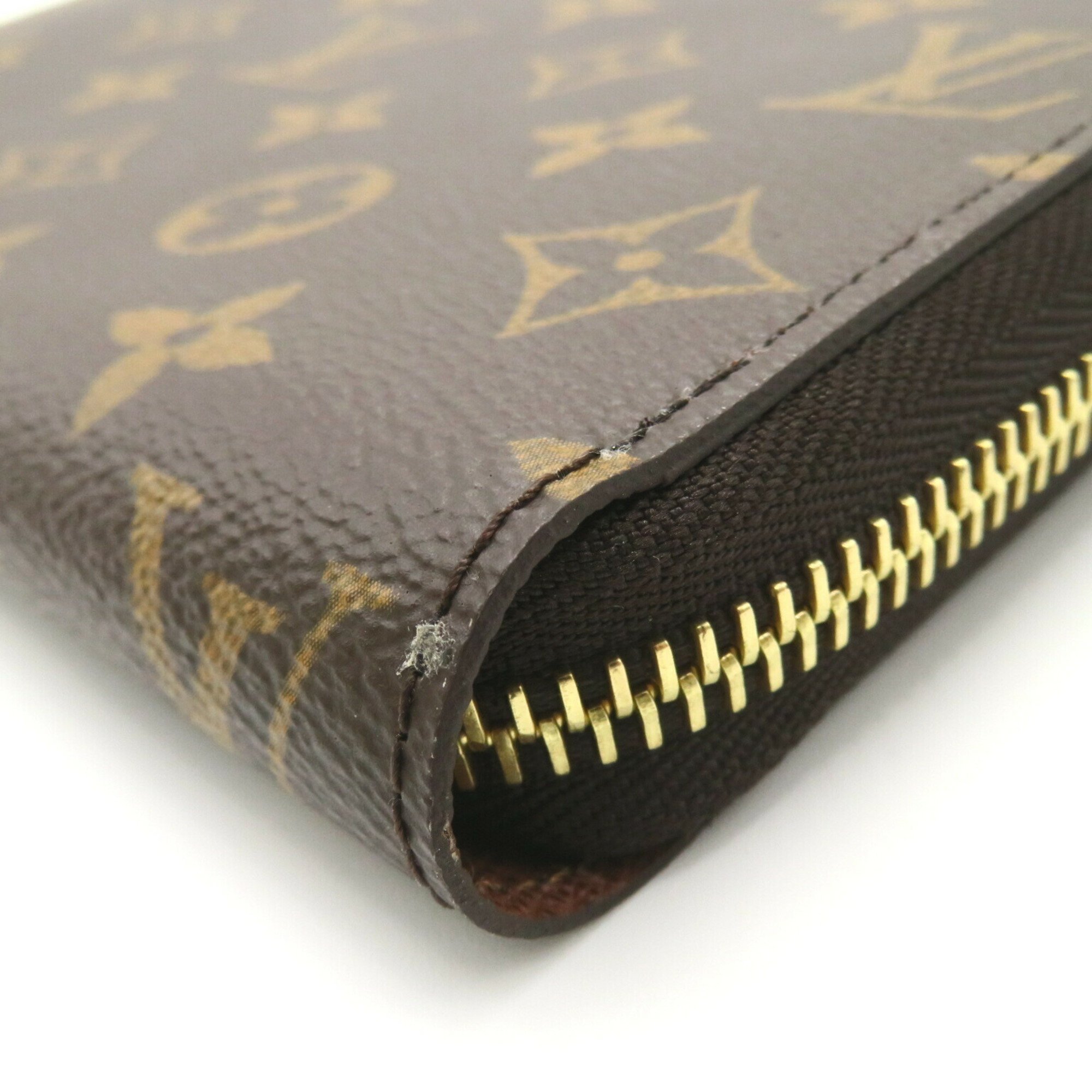 Louis Vuitton Zippy Wallet Round Long Coated Canvas Monogram Men's Women's Brown M42616