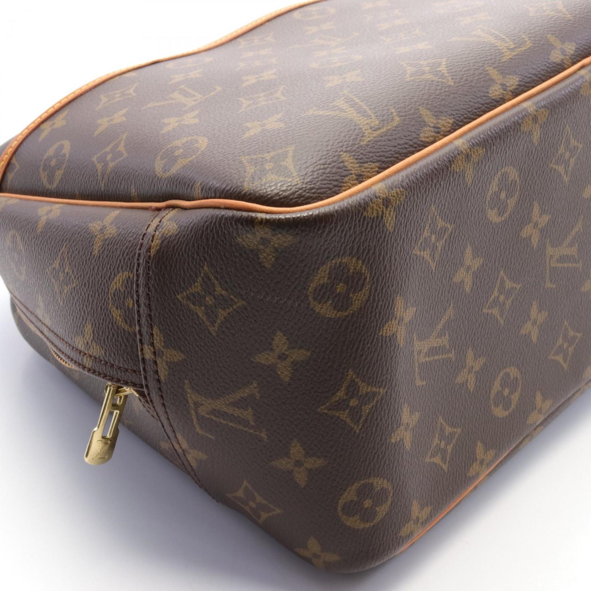 Louis Vuitton Deauville Bowling Vanity Handbag Bag Coated Canvas Leather Monogram Women's Brown M47270