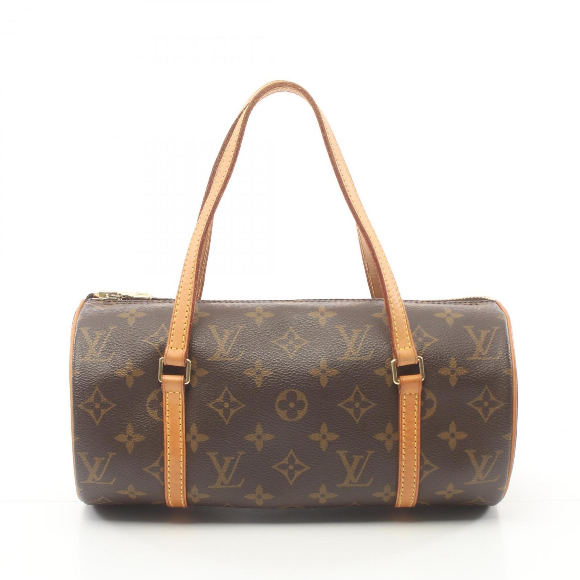 Louis Vuitton Papillon 26 Monogram Handbag Bag Coated Canvas Leather Women's Brown M51386