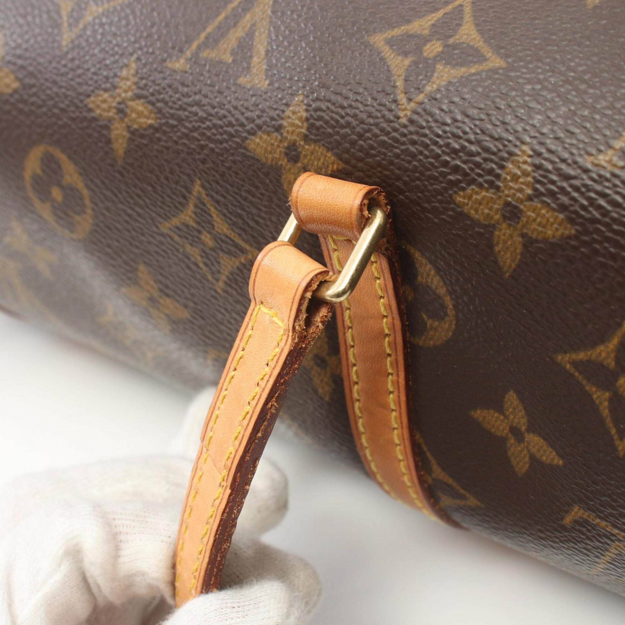 Louis Vuitton Papillon 26 Monogram Handbag Bag Coated Canvas Leather Women's Brown M51386