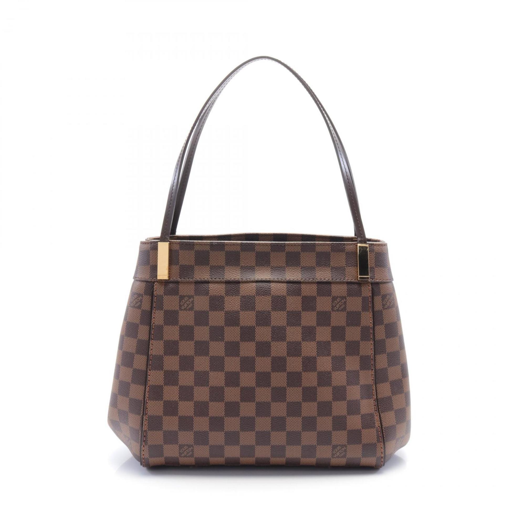 Louis Vuitton LOUIS VUITTON Marlibone PM Damier Ebene Shoulder Bag Coated Canvas Leather Women's Brown N41215