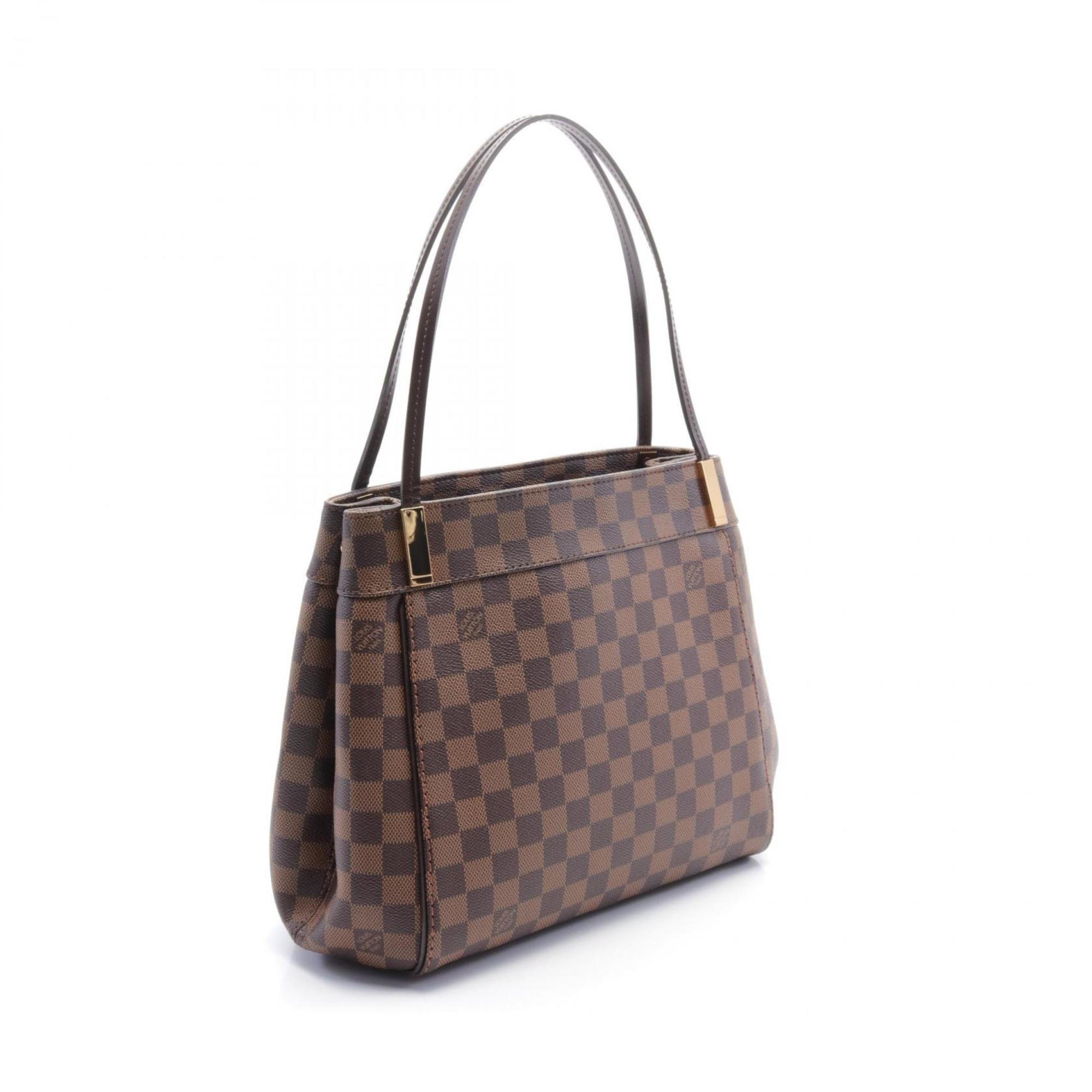 Louis Vuitton LOUIS VUITTON Marlibone PM Damier Ebene Shoulder Bag Coated Canvas Leather Women's Brown N41215