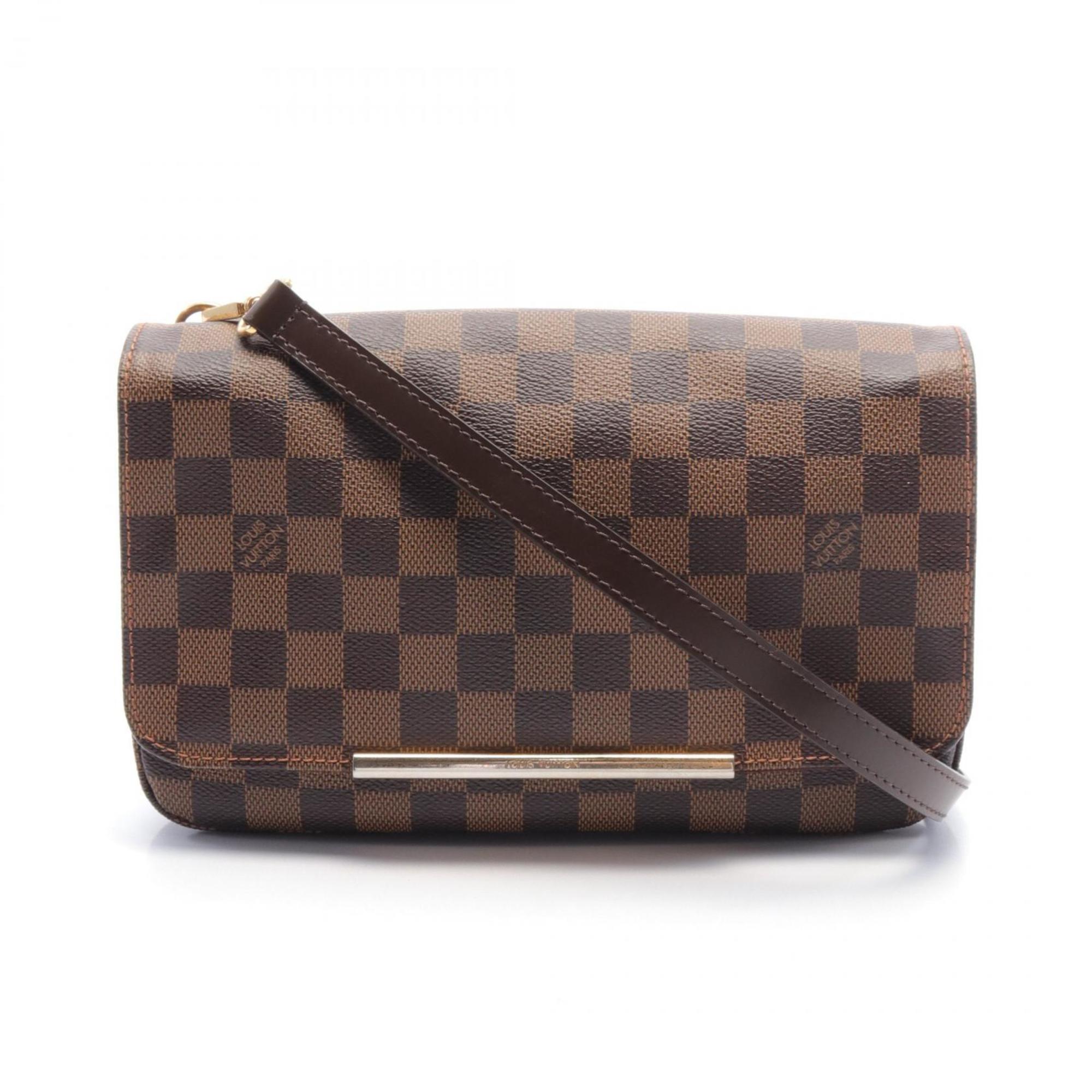 Louis Vuitton Hoxton PM Damier Ebene Shoulder Bag Coated Canvas Leather Women's Brown N41257