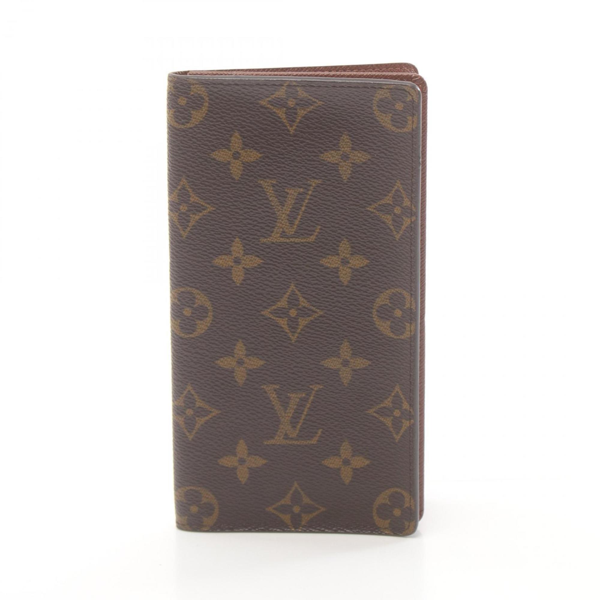 Louis Vuitton LOUIS VUITTON Porte Carte Credit Yen Bi-fold Long Wallet Coated Canvas Leather Monogram Men's Women's Brown M60825