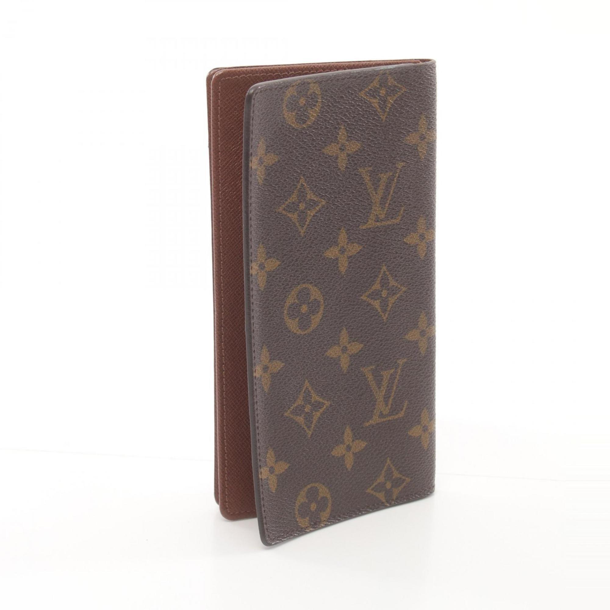 Louis Vuitton LOUIS VUITTON Porte Carte Credit Yen Bi-fold Long Wallet Coated Canvas Leather Monogram Men's Women's Brown M60825