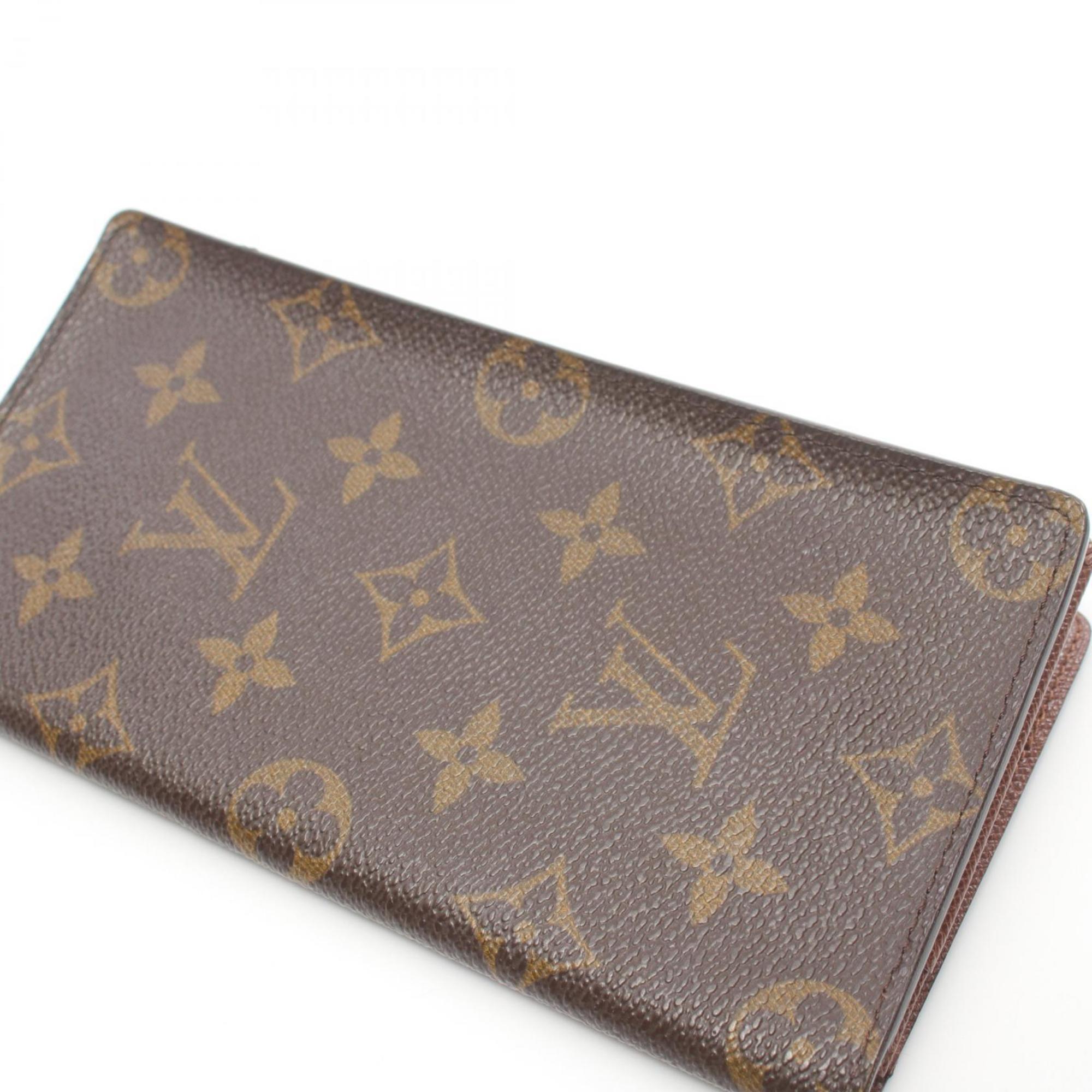 Louis Vuitton LOUIS VUITTON Porte Carte Credit Yen Bi-fold Long Wallet Coated Canvas Leather Monogram Men's Women's Brown M60825