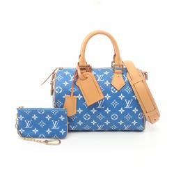 Louis Vuitton Speedy P9 Bandouliere 25 Boston Bag Leather Women's Blue M24424