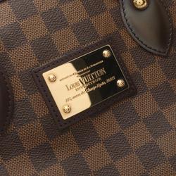 Louis Vuitton Hampstead PM Tote Bag, Coated Canvas, Leather, Damier, Women's, Brown, N51205