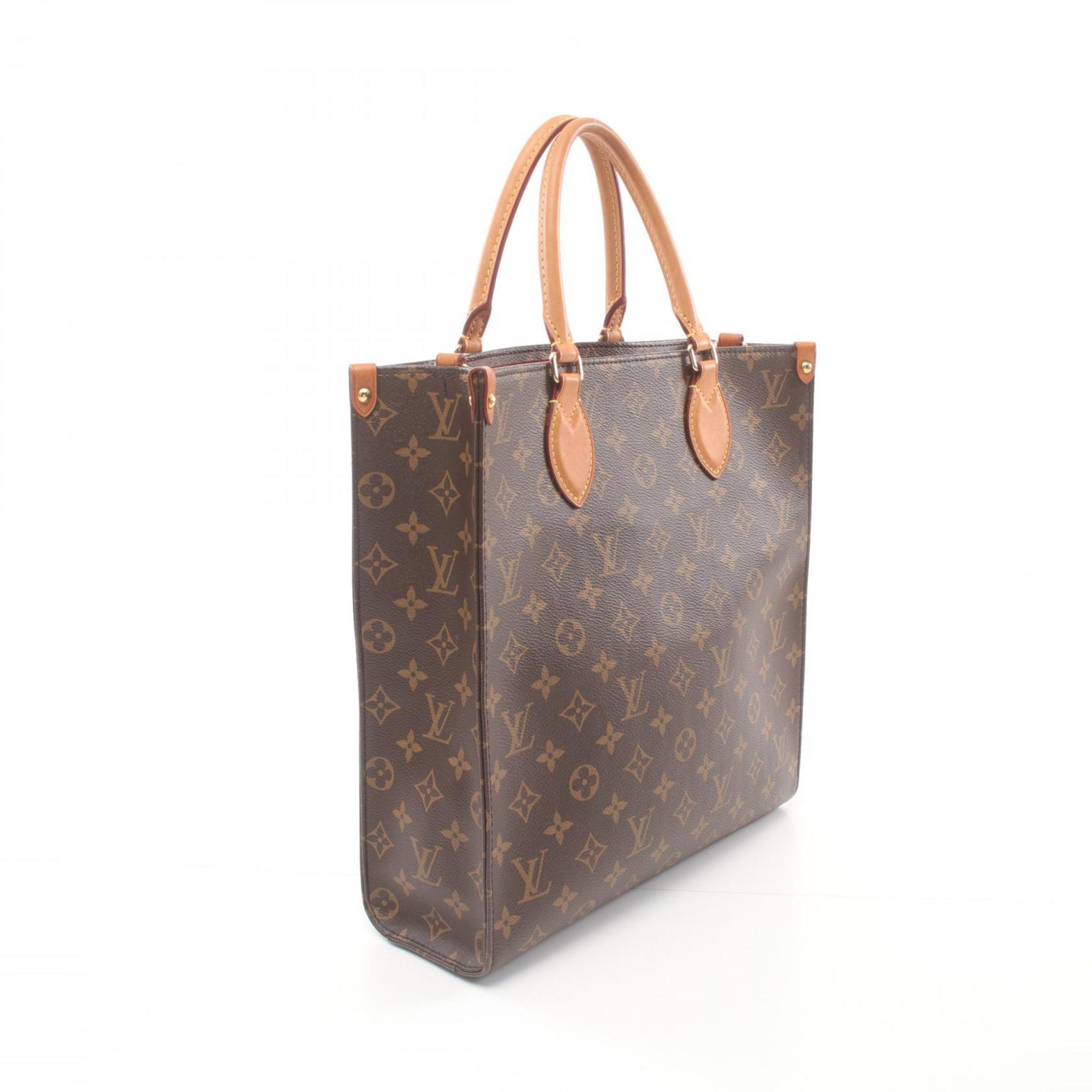 Louis Vuitton LOUIS VUITTON Sac Plat PM Monogram Tote Bag Coated Canvas Leather Women's Brown M46263